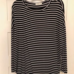 Long Sleeve black and white striped shirt